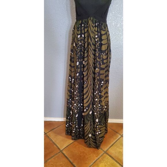 Mara Hoffman Brown Green Black Halter Maxi Dress Open Back - Picture 3 of 15